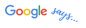 Google piece for home page… Google logo with says written after